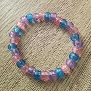 Hand crafted BI pride flag beaded pastel essential statement bracelet